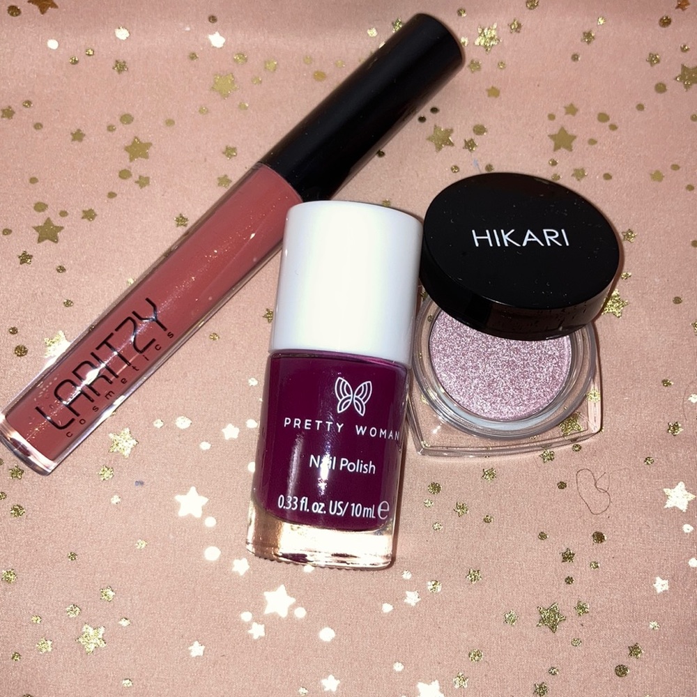 All new! Pretty in Pink Bundle: Nail Polish, Lip Gloss, Eye shadow